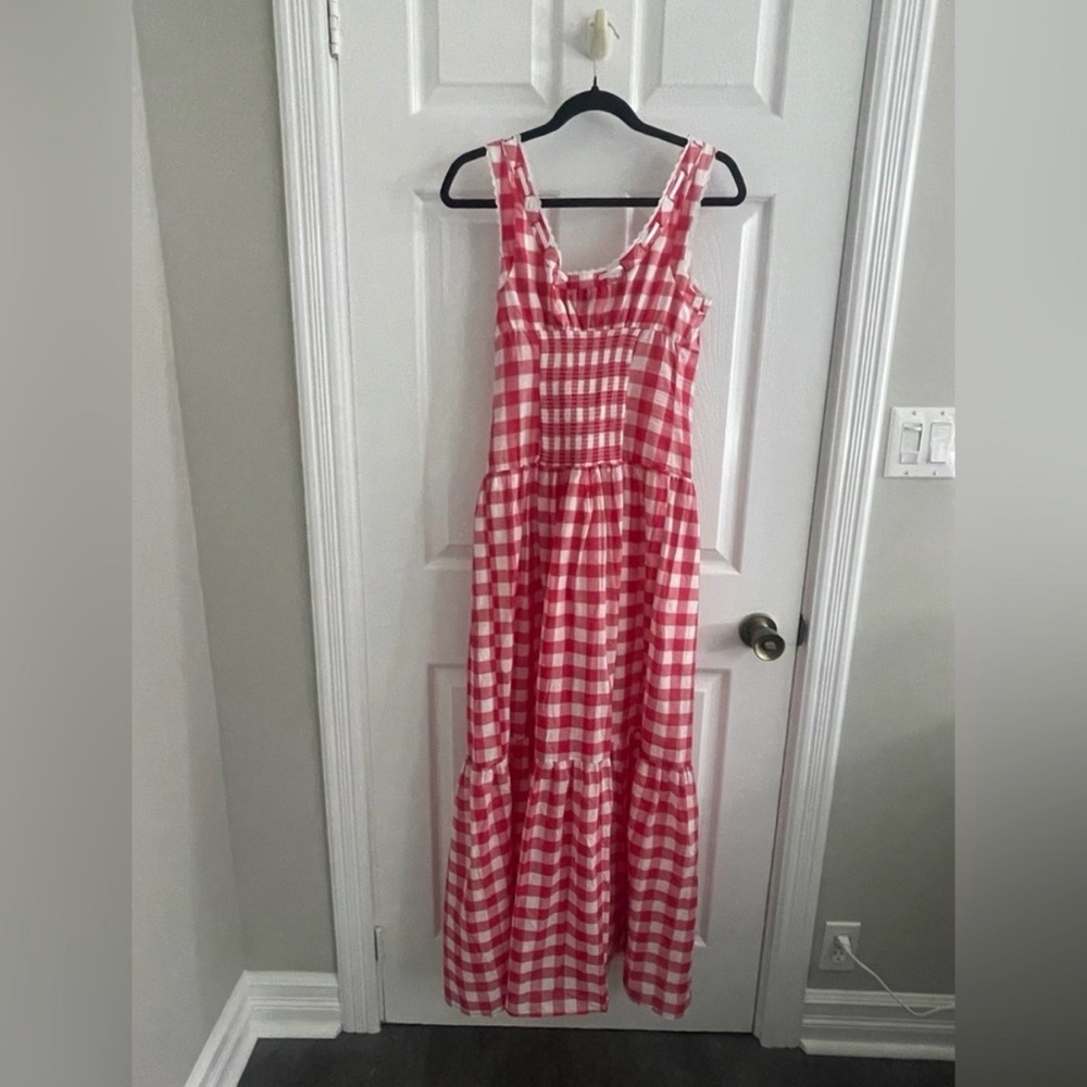 Frankie's Bikinis Red and White Gingham Maxi Dress - Picture 5 of 6